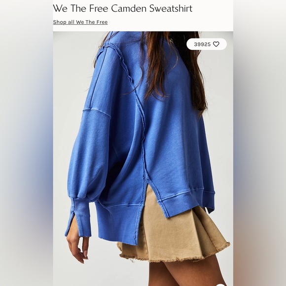 Free People We The Free Camden Sweatshirt Adventurer Size Large NWOT - Picture 10 of 13